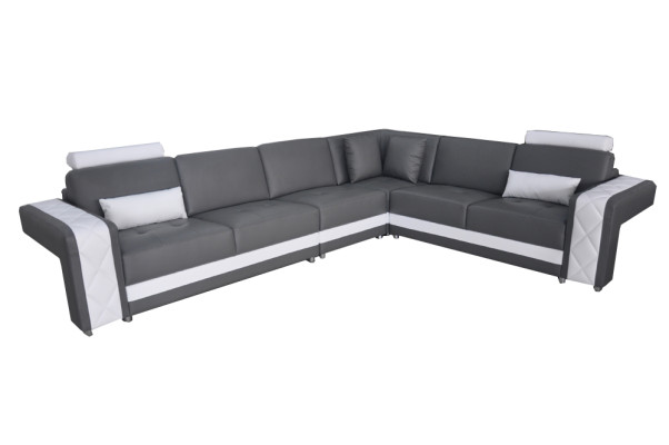 Ledersofa mit USB Wohnlandschaft Eck Garnitur Design Modern Sofa L-Form L6010B