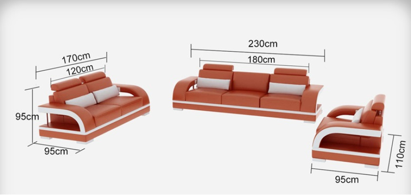 Sofa Couch Leder Polster Sitz Couch Garnitur 3+2+1 Tisch Set Design Sofas