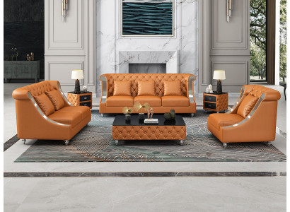 Chesterfield Sofagarnitur Polster Couch Ledersofa 321 Sitzer Wohnlandschaft Neu