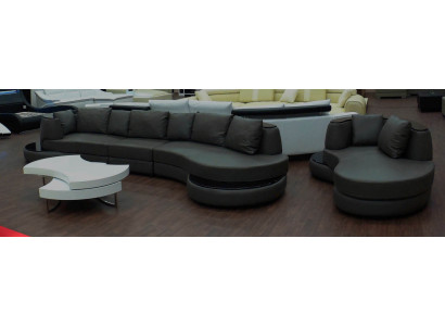 Designersofa Ecksofa Wohnlandschaft Rundsofa Ledersofa Couch Sofa UForm PR-S
