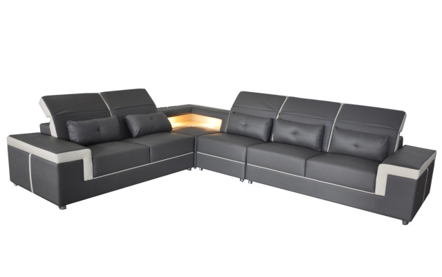 Leder Eck Sofa Couchen Wohnlandschaft Luxus Garnitur Ecke Sofas Polster Couch