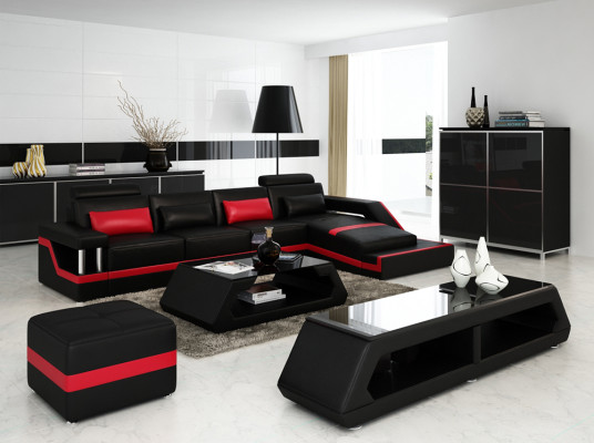 Designer Ecksofa Sofa Wohnlandschaft Big Modernes Ledersofa mit USB HAMBURG III