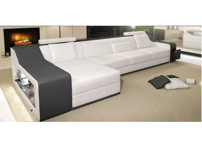 Ledersofa Couch Wohnlandschaft Ecksofa Eck Garnitur Design Modern Sofa B2017B