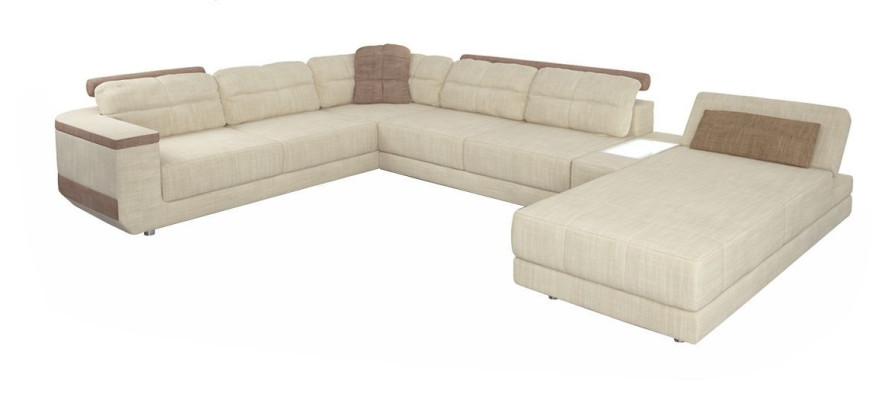 Design Ecksofa U-Form Modern Sofa Wohnlandschaft Polster Bettfunktion Möbel Neu