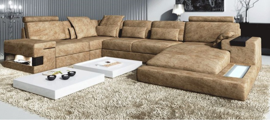 Ecksofa U-form Sofa Polstersofa Couch Sofas Couchen Ecksofas Design Möbel Neu