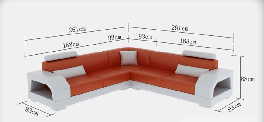 Ledersofa Couch Wohnlandschaft Ecksofa Eck Garnitur Design Modern Sofa G8001B
