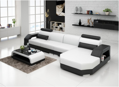 Ledersofa Couch Wohnlandschaft Ecksofa Eck Garnitur Design Modern Sofa G8001C
