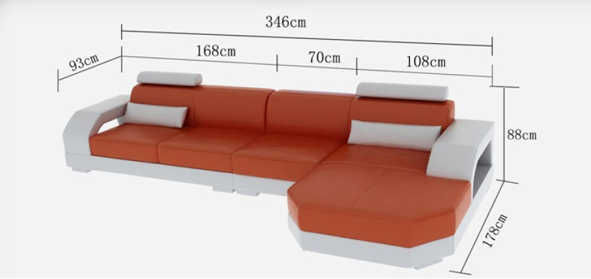 Ledersofa Couch Wohnlandschaft Ecksofa Eck Garnitur Design Modern Sofa G8001C