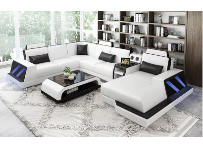 Wohnlandschaft Ecksofa Sofa Design Couch Sofas Eckgarnitur Couchen Tisch 2tlg.