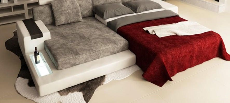 Ecksofa Wohnzimmer L-Form Polster Sofa Leder  Design NEU Modern