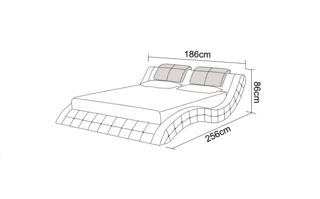 Wasserbett Doppel Bett Betten Komplett Lederbett Polsterbett Wasser LB8824B