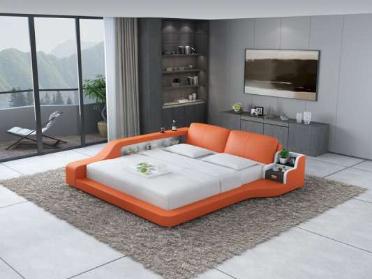 Wasserbett Hotel Doppel Bett Betten Komplett Lederbett Polsterbett Wasser LB8841