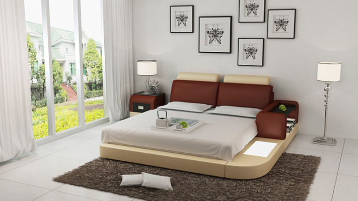 Wasserbett Hotel Doppel Bett Betten Komplett Lederbett Polsterbett Wasser LB8804