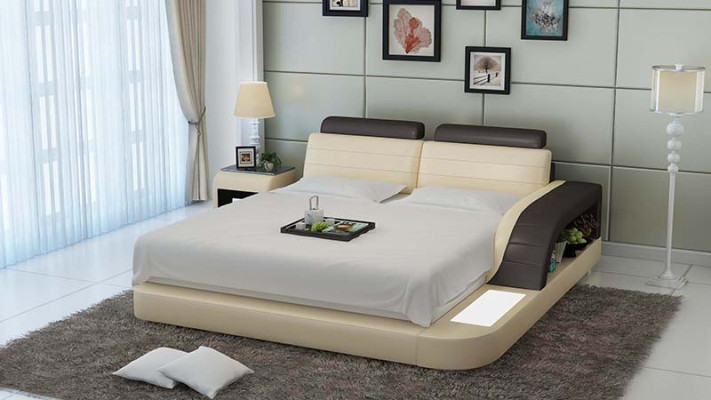 Wasserbett Hotel Doppel Bett Betten Komplett Lederbett Polsterbett Wasser LB8814