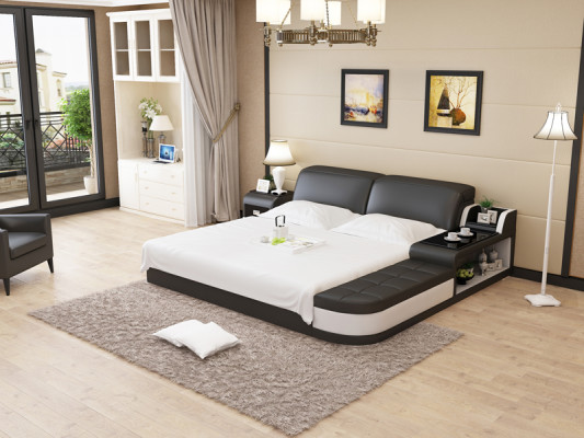 Wasserbett Hotel Doppel Bett Betten Komplett Lederbett Polsterbett Wasser LB8820