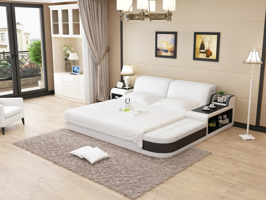 Wasserbett Hotel Doppel Bett Betten Komplett Lederbett Polsterbett Wasser LB8820