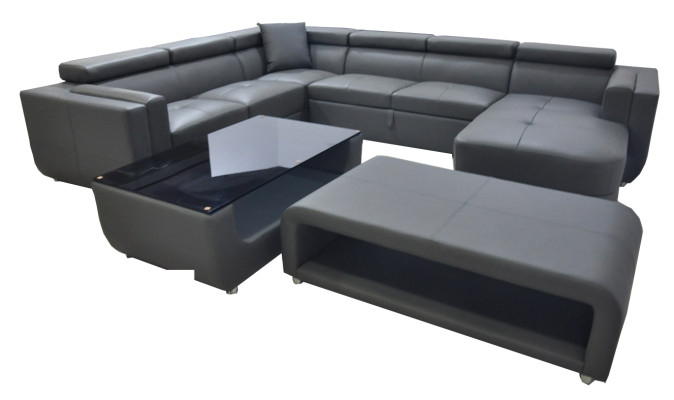 Designer Leder Polster Sitz Ecke Leder Sofa Polster Eck Landschaft Zimmer A1186