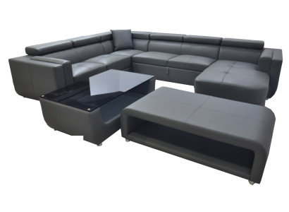 Designer Leder Polster Sitz Ecke Leder Sofa Polster Eck Landschaft Zimmer A1186