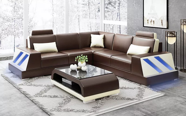 Ecksofa Beleuchtet Led Couch Sofa Polster Eckgarnitur Sofa Garnituren Couchtisch
