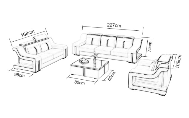 Leder Wohnzimmer Garnituren Couch Set Sofas Couchen Sofagarnitur