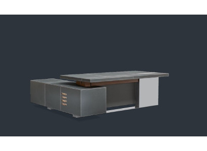 Design Büro Möbel Einrichtung Schreibtisch Eck Tisch Boss Leder Holz