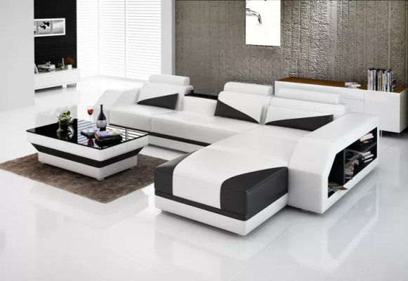 Ecksofa Polster Designer-Sofa Modernes Sofa Ledersofa Ecksofa L-Form