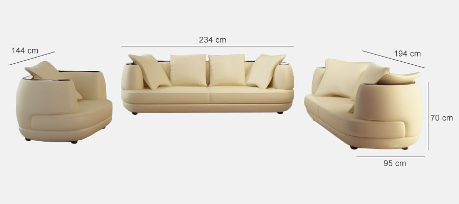 Ledersofa USB Sofagarnitur 3+2+1 Couch Sitz Polster Sofa Garnitur Set Garnituren