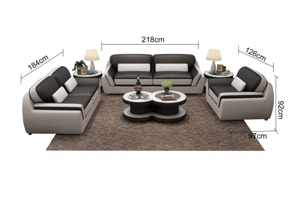 Ledersofa Couch Sofagarnitur Neu 3+2+1 Sitzer Garnitur Design Modern Sofa + USB