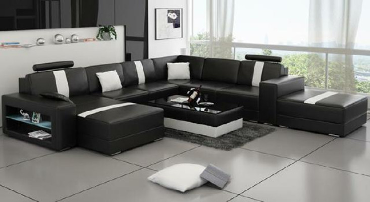 Ledersofa Ecksofa Sofa Couch Design Sitz Polster Garnitur Wohnlandschaft