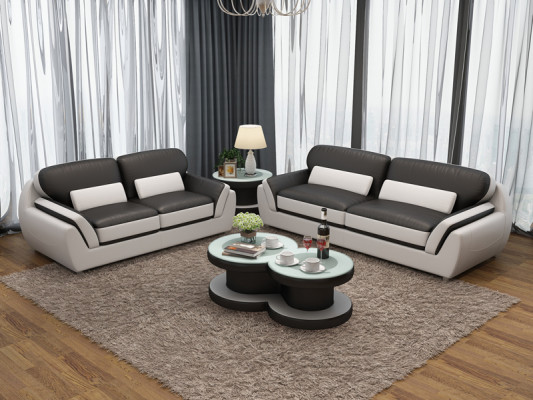 Ledersofa mit USB Sofagarnitur Neu 3+2 Sitzer Garnitur Design Modern Sofa G8038C