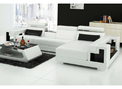 Wohnlandschaft Ecksofa Ledersofa Sofa + USB Polster Sitz Eck Garnitur Neu 2710B