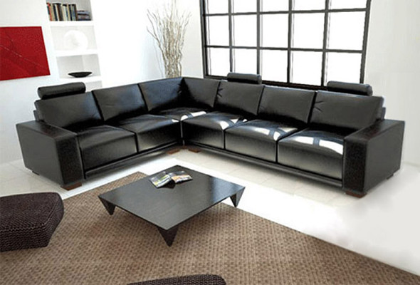 Ledersofa mit USB Wohnlandschaft Ecksofa Eck Garnitur Design Modern Sofa A1121B