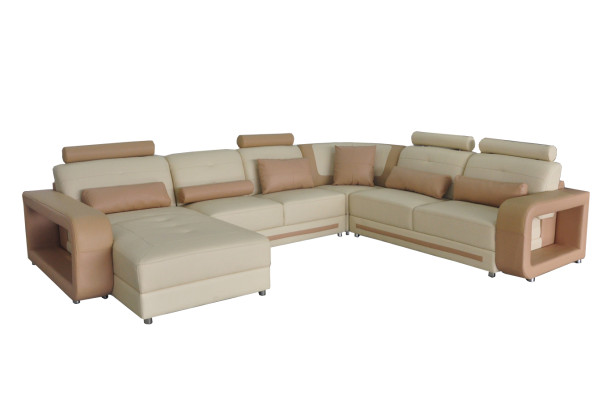Eck Sofa Couch Polster Ecke Wohn Zimmer Landschaft Designer Couchen Textil A1135