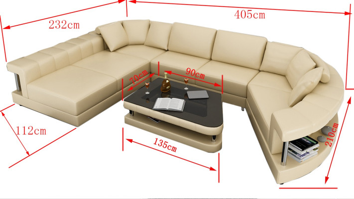 Sofa Ledersofa Couch Wohnlandschaft Ecksofa Eck Garnitur Design Modern