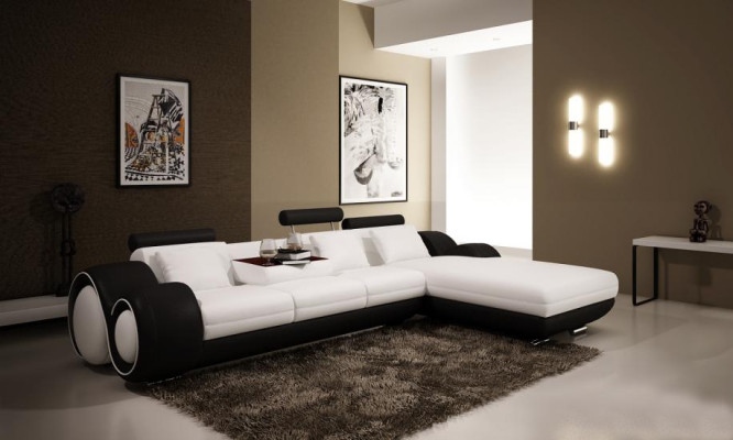 Patentiertes Design Ecksofa Sofa +USB,Polster Leder Ecke BERLIN Wohnlandschaft