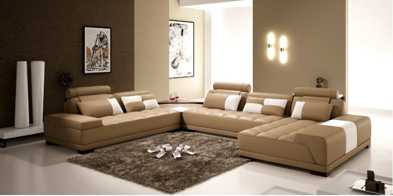 Wohnlandschaft Couch Polster Eck Garnitur Designer Ledersofa Big Sofa Neu + USB