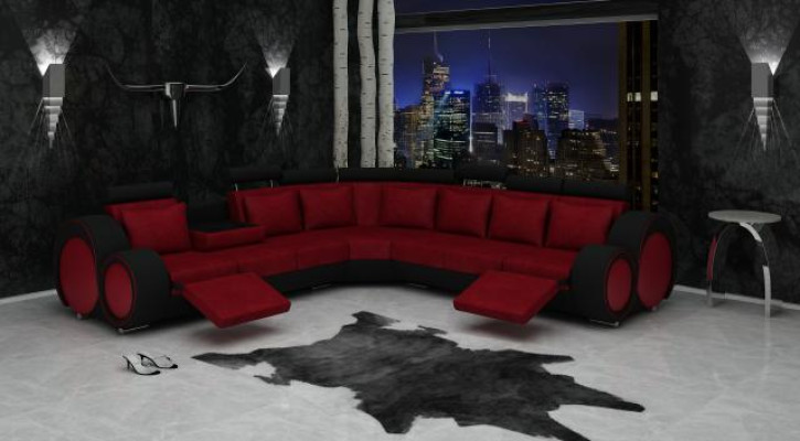 TEXTIL SOFA DESIGNERSOFA COUCH ECKSOFA WOHNLANDSCHAFT ECK NEU GARNITUR LEDER !!!