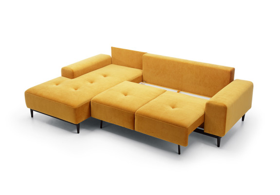 Ecksofa L-form Gelbe Ecksofa Eckcouch mit Bettkasten Sofa Wohnlandschaft