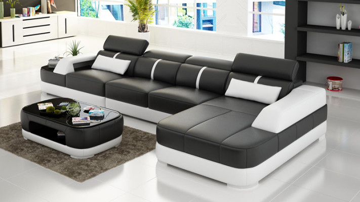 Design Ecksofa L-Form Sofa Couch Polster Schlafsofa Bettfunktion Textil