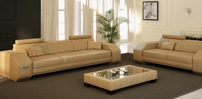Designer Sofagarnitur Ledersofa USB Set 3+2+1 Garnitur Neu Sofa Couch Garnituren