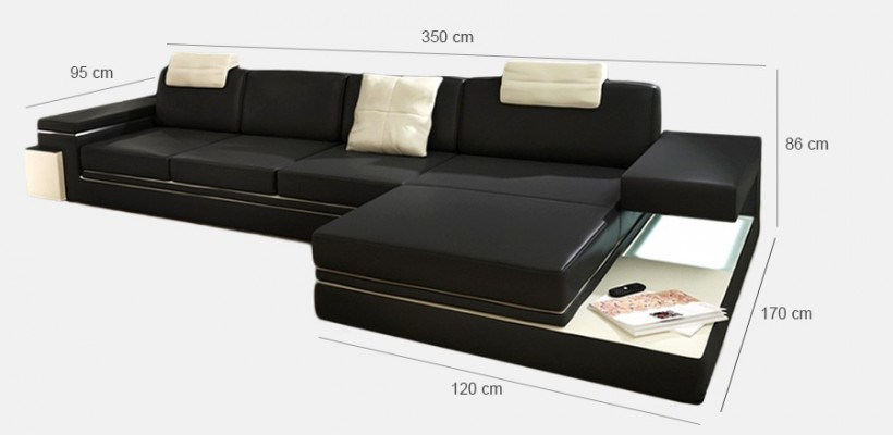 Ledersofa mit USB Wohnlandschaft XXL Ecksofa Bigsofa Design Couch Designersofa
