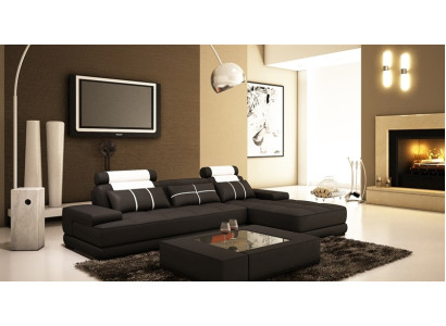 Ledersofa Ecksofa Sofa + USB Polster Ecke Designer Sofas Couchen Neu Paris Weiß