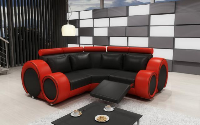 LEDERSOFA mit USB DESIGN ECKSOFA BERLIN SOFA GARNITUR POLSTER Massfertigung Neu