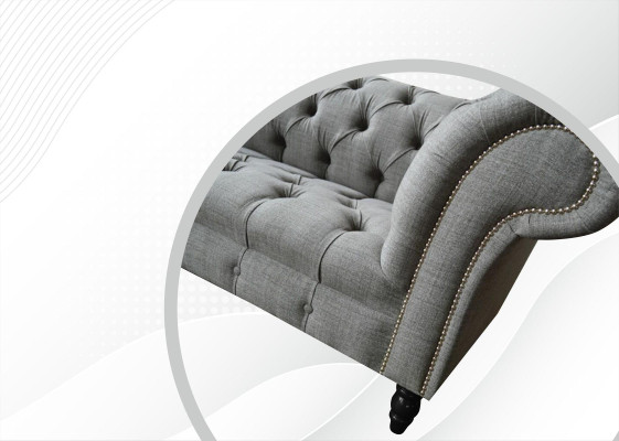 Chesterfield 3 Sitzer Designer Sofa Polster Sofas Couchen Stoff Textil