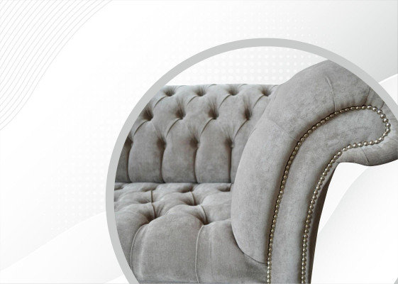 Sofa 3 Sitzer Wohnlandschaft Sofas Polster Garnitur Stoff Chesterfield