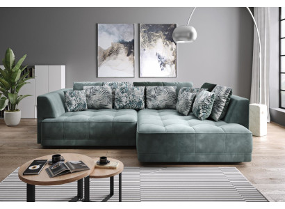 Ecksofa L Form Wohnlandschaft Couch Ecksofa Polster Grüne L-Form Modernes Sofa