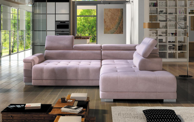 Ecksofa L Form Couch Wohnlandschaft Sofa Eck Design Modern Sofa Stoff Neu Pink