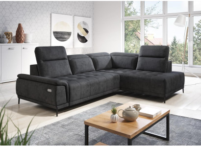 Automatisches Ecksofa L-Form Couch Wohnlandschaft Garnitur Design Sofa Stoff
