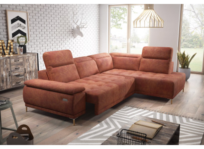 Stoff L-Form Couch Wohnlandschaft Ecksofa Garnitur Modern Design Dekor Sofa