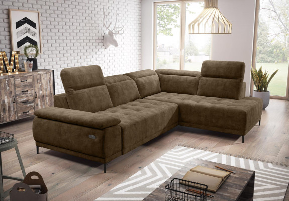 Wohnlandschaft Garnitur Design Sofa Stoff Automatisches Ecksofa L-Form Couch